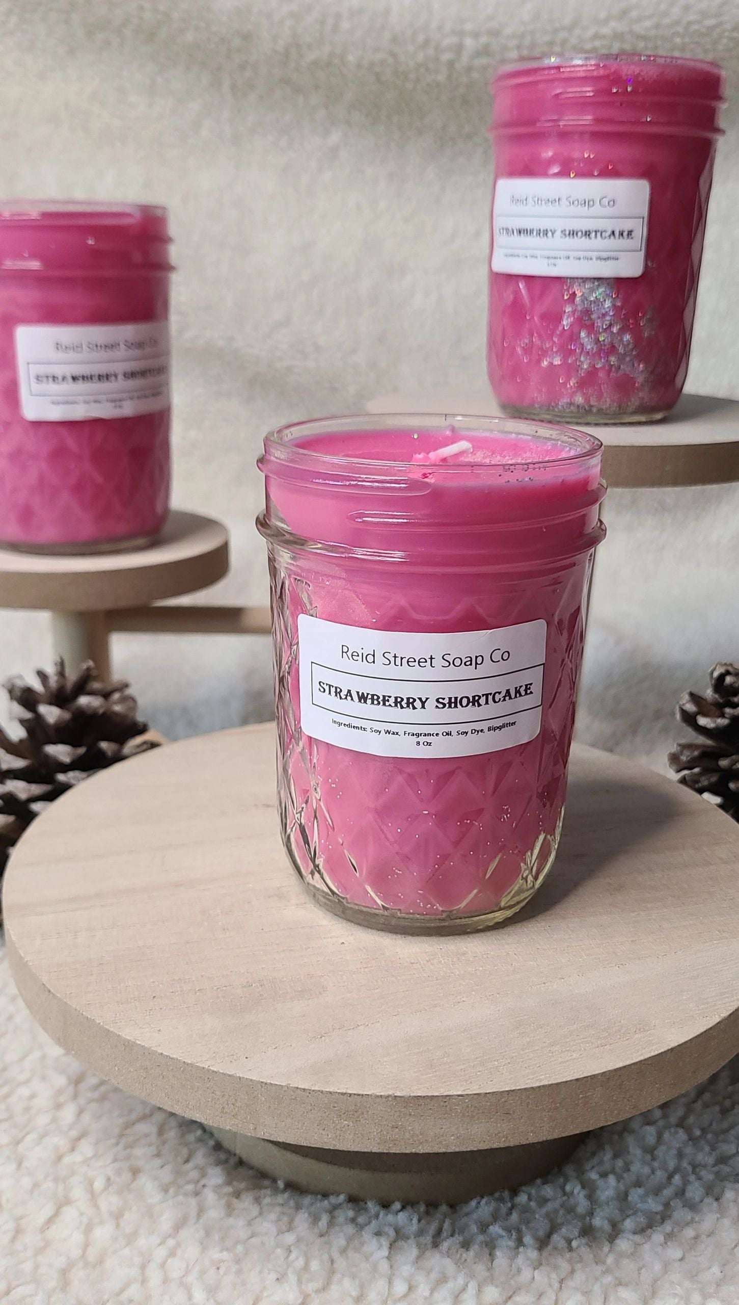Strawberry Shortcake Soy Candle - Reid Street Soap Co, LLC