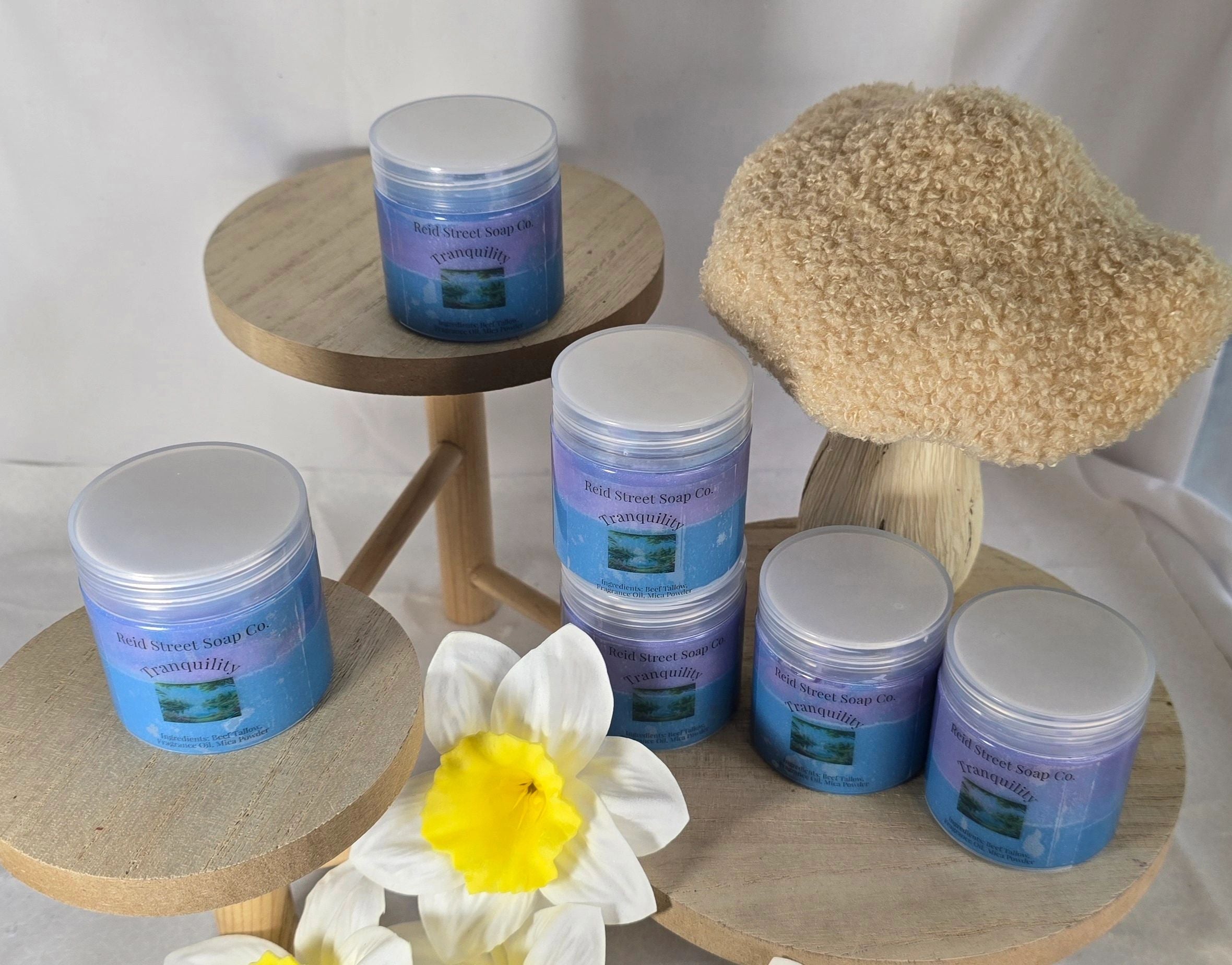 Tranquility Whipped Tallow Body Butter - Purple & Sky Blue Layers for Luxurious Hydration - Reid Street Soap Co, LLC