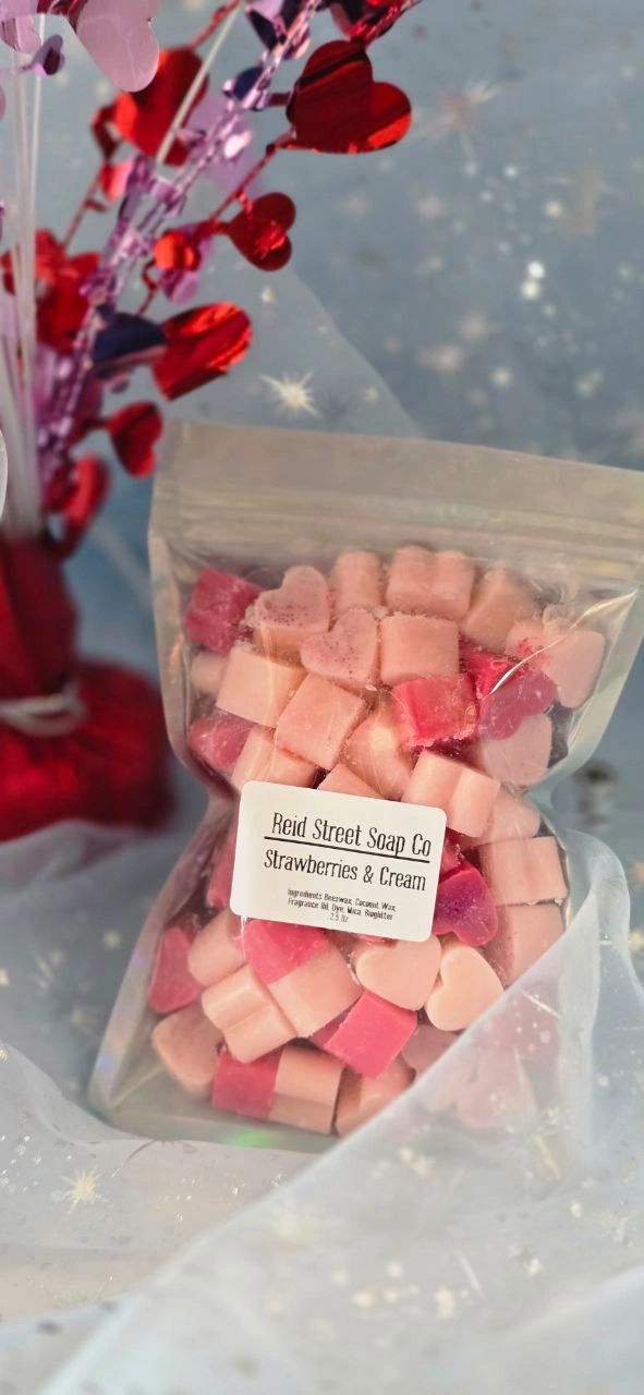 Strawberries and Cream | Beeswax and Coconut Wax Melts - Reid Street Soap Co, LLC