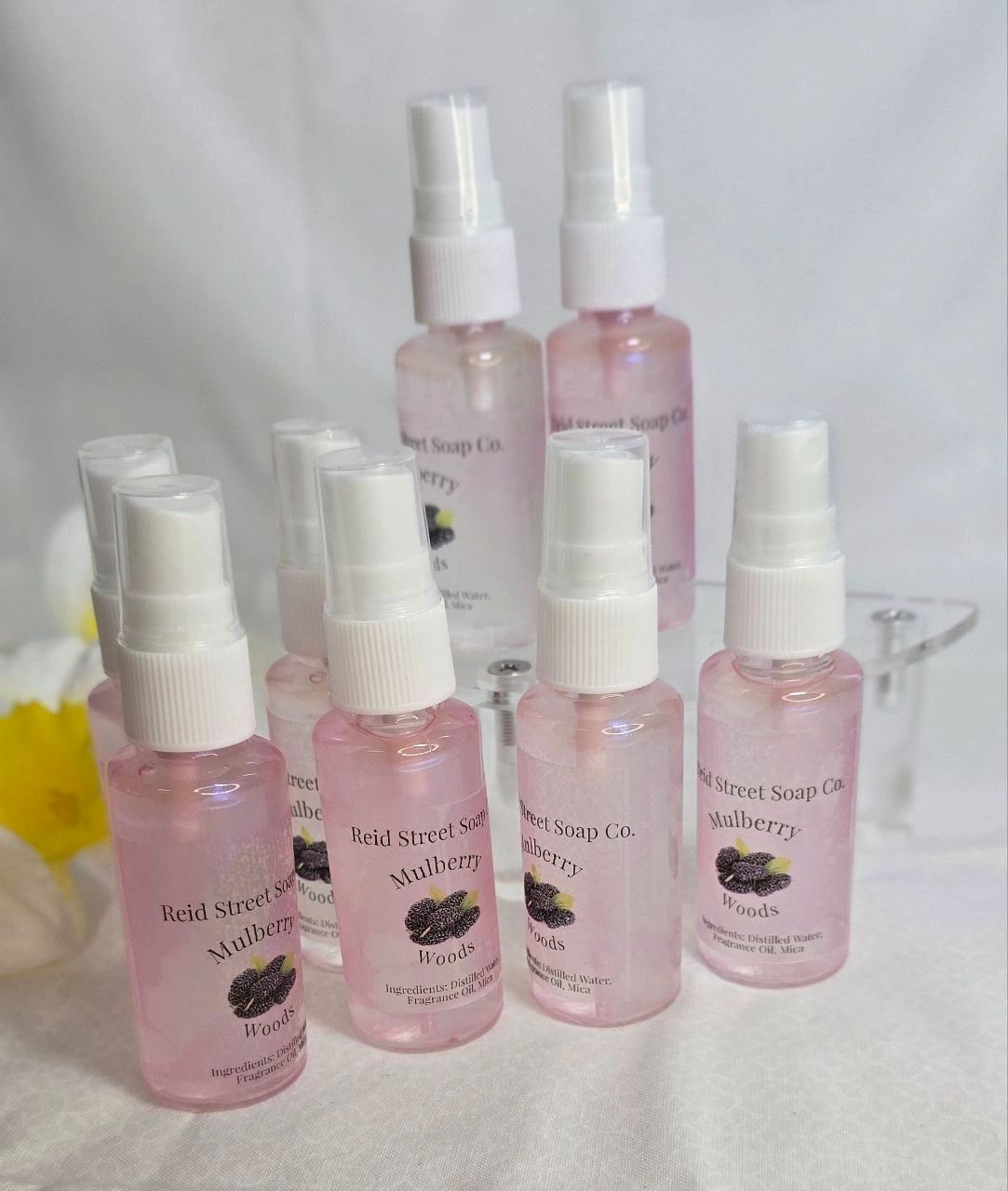 Mulberry Woods Body Spray – 2 oz, Paraben-Free, Phthalate-Free, Vanilla, Teakwood, and Mulberry Scent Mist - Reid Street Soap Co, LLC