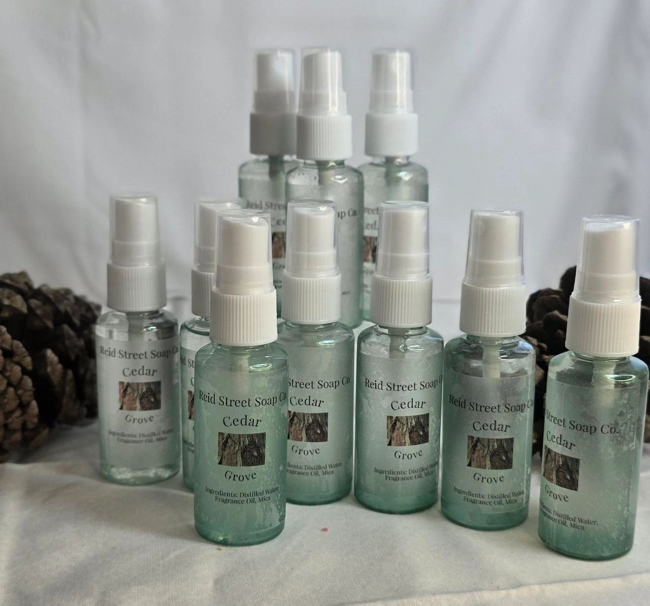 Cedar Grove Body Spray – 2 oz, Paraben-Free, Phthalate-Free, Oak Moss and Cedar Scent Mist with Subtle Shimmer - Reid Street Soap Co, LLC