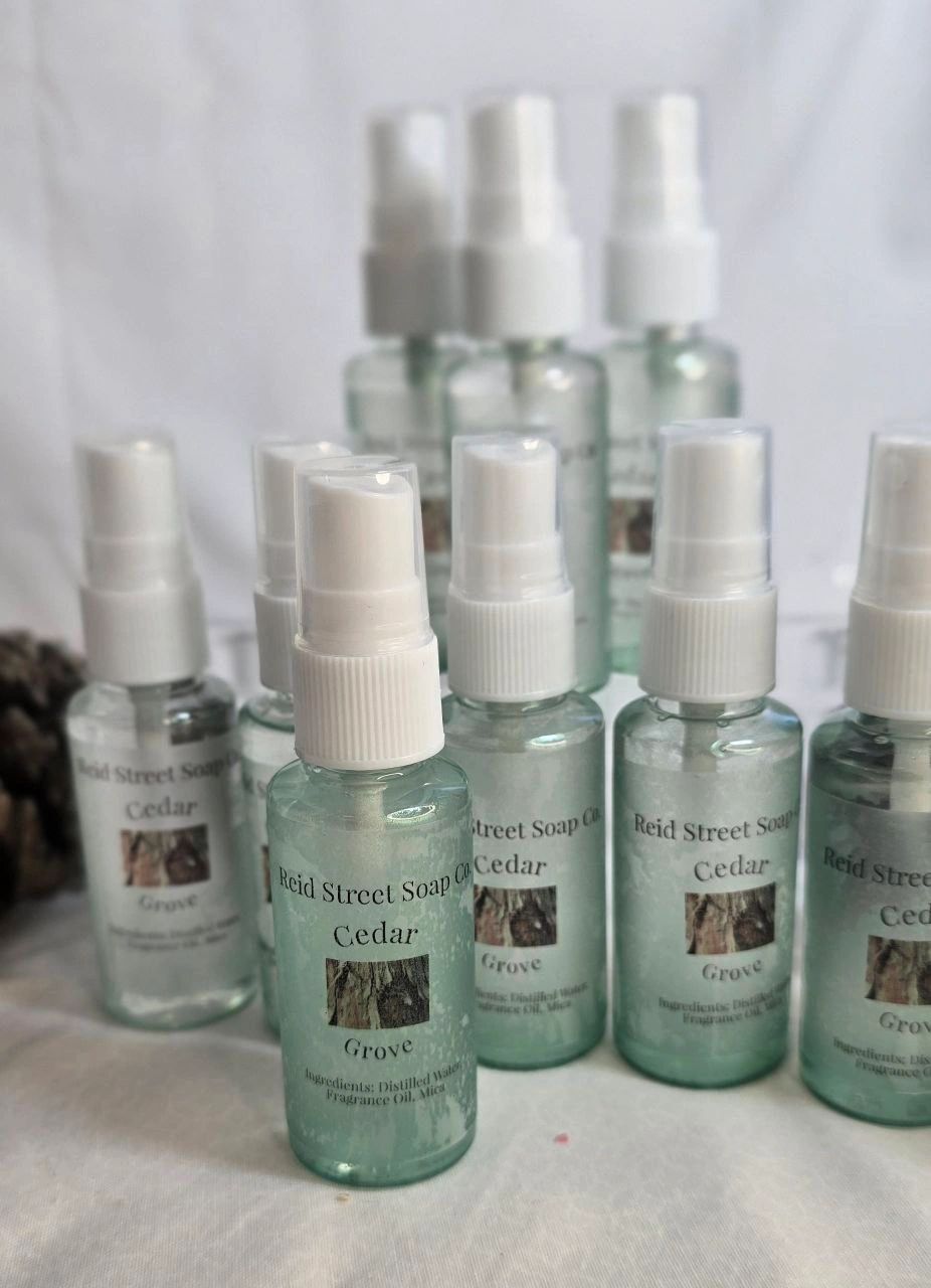 Cedar Grove Body Spray – 2 oz, Paraben-Free, Phthalate-Free, Oak Moss and Cedar Scent Mist with Subtle Shimmer - Reid Street Soap Co, LLC