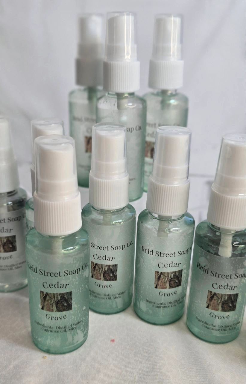 Cedar Grove Body Spray – 2 oz, Paraben-Free, Phthalate-Free, Oak Moss and Cedar Scent Mist with Subtle Shimmer - Reid Street Soap Co, LLC