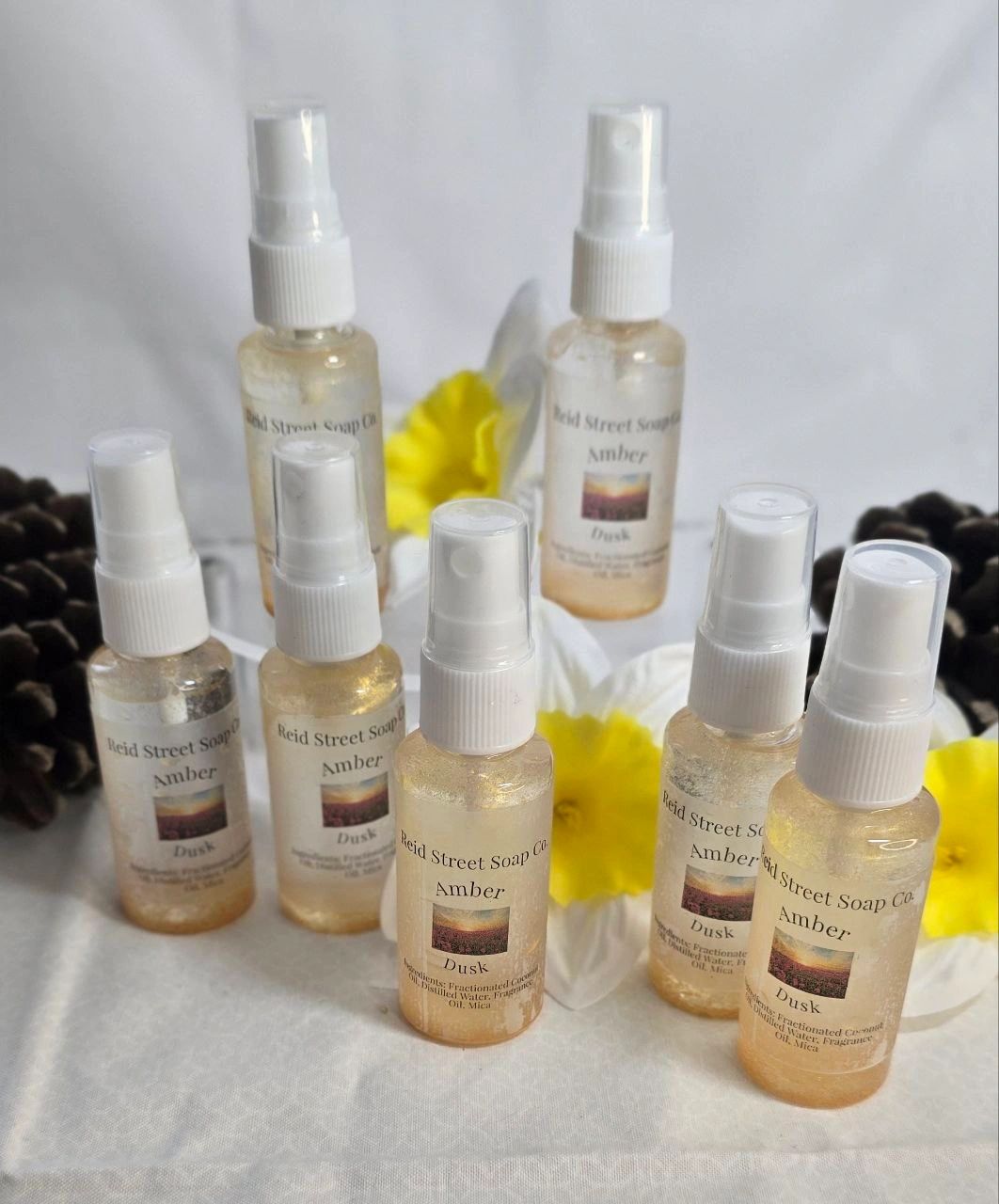 Amber Dusk Body Spray – 2 oz, Paraben-Free, Phthalate-Free, Amber and Vanilla Scent with Subtle Shimmer - Reid Street Soap Co, LLC