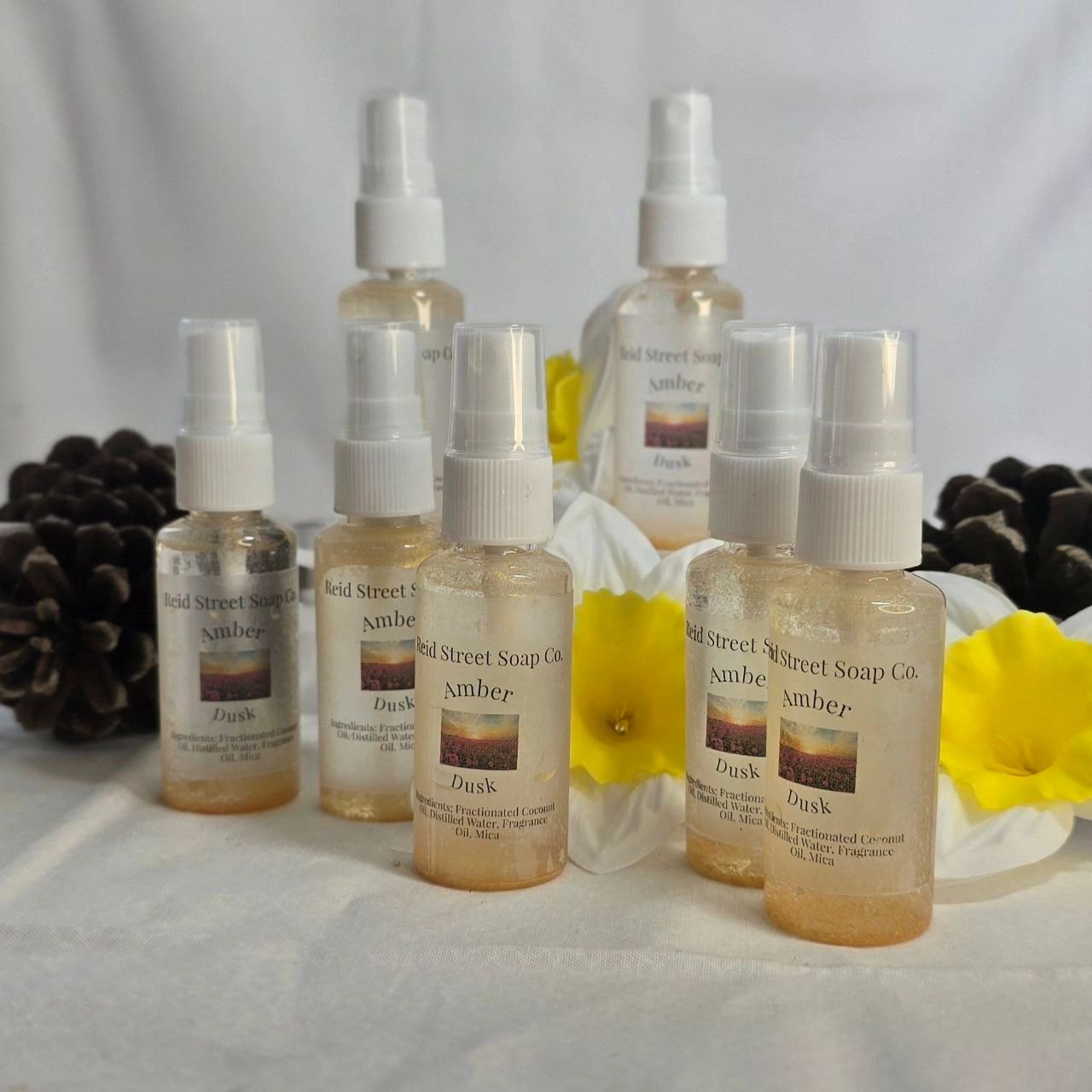 Amber Dusk Body Spray – 2 oz, Paraben-Free, Phthalate-Free, Amber and Vanilla Scent with Subtle Shimmer - Reid Street Soap Co, LLC