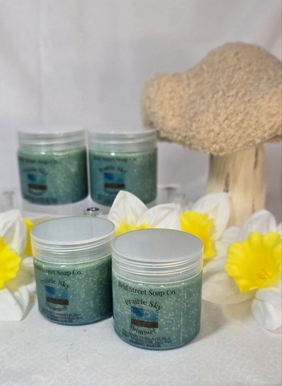 Prairie Sky Shimmer Body Butter - 2 Oz | Hydrating & Radiant Summer Glow - Reid Street Soap Co, LLC
