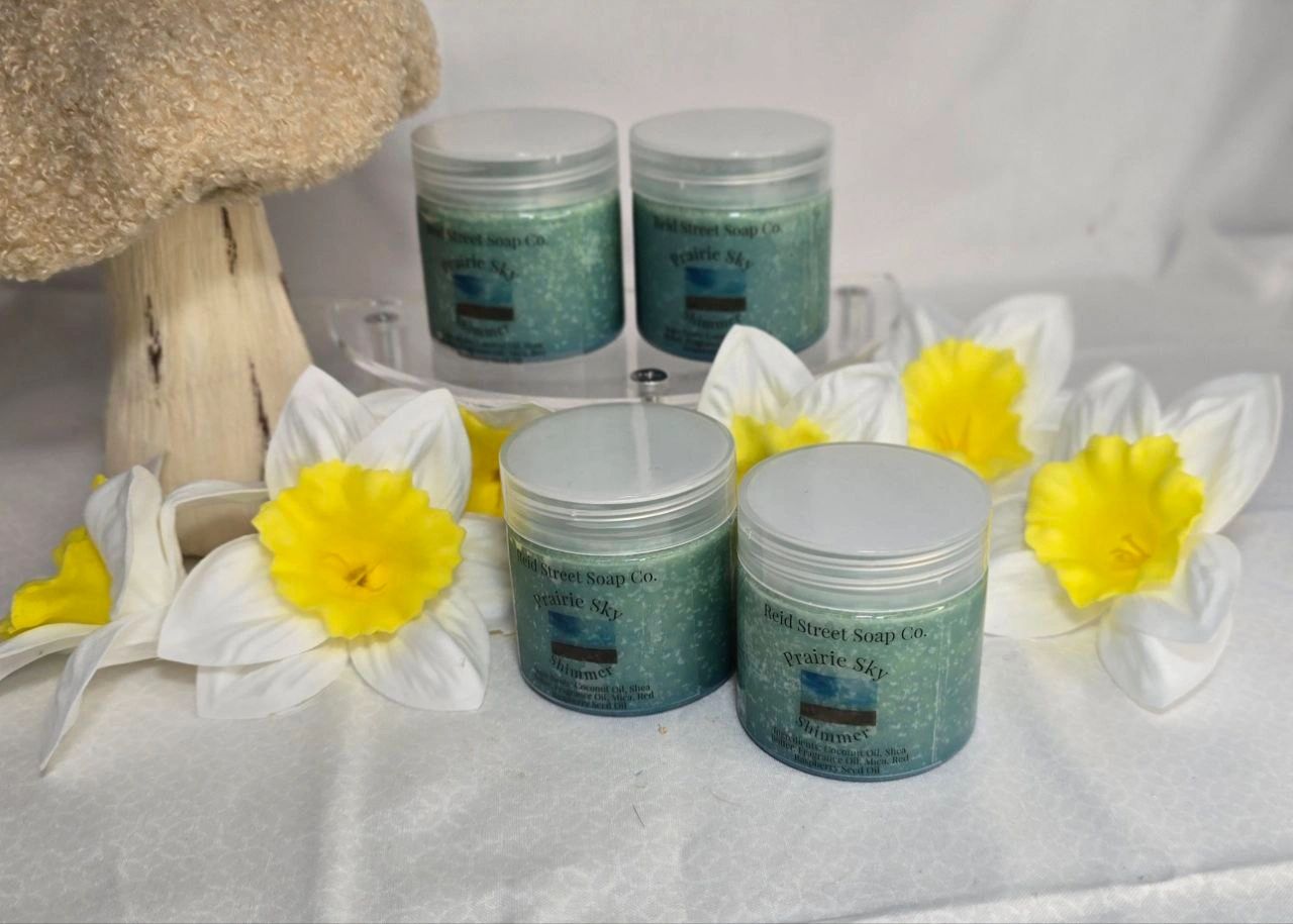 Prairie Sky Shimmer Body Butter - 2 Oz | Hydrating & Radiant Summer Glow - Reid Street Soap Co, LLC