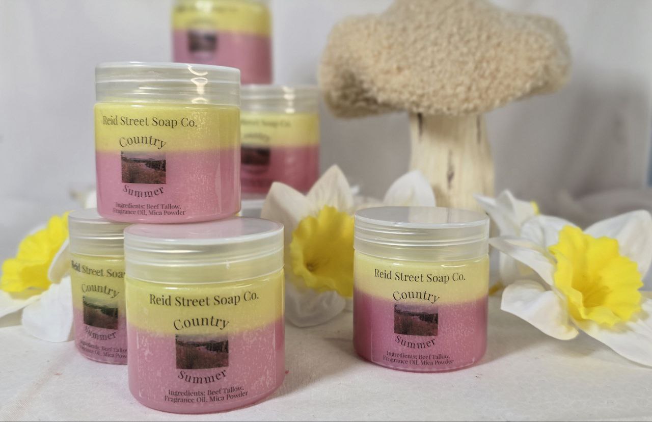 Country Summer Whipped Beef Tallow Lotion – Hydrating Skincare with Strawberry & Orchard Fruit Fragrance - Reid Street Soap Co, LLC