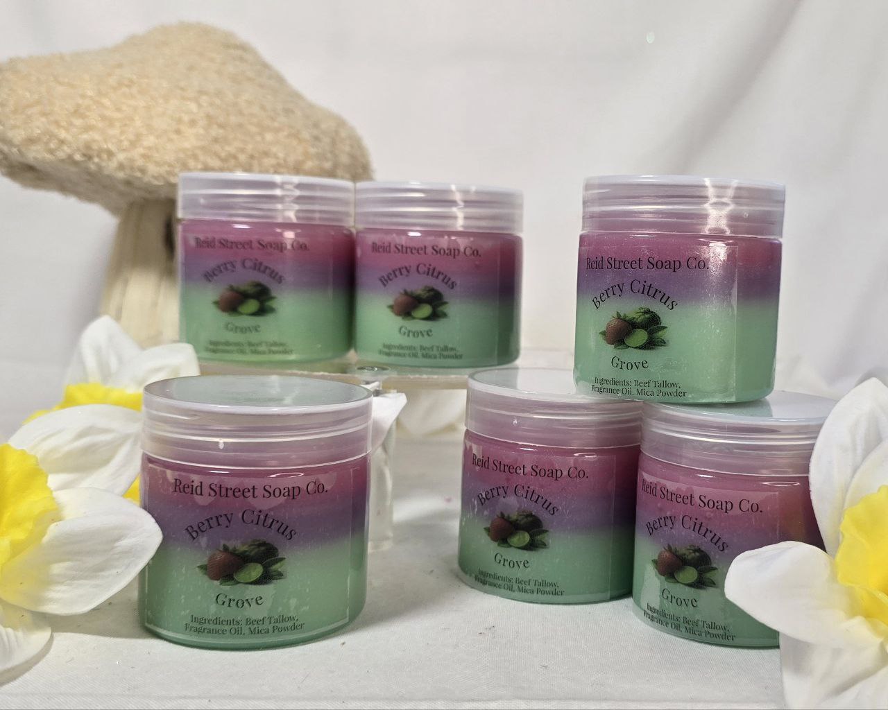 Berry Citrus Grove Whipped Tallow Body Butter - Strawberries & Bergamot Skin Nourishment - Reid Street Soap Co, LLC