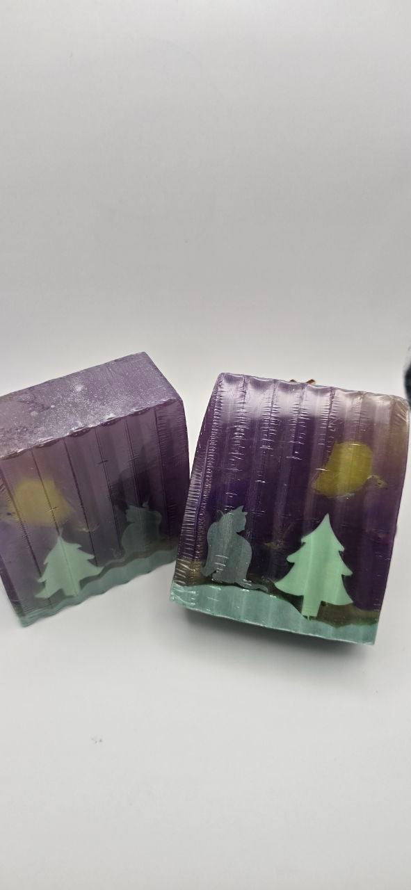 Howlin’ at the Moon – Glow-in-the-Dark Cat & Moon Soap | Limited Edition Halloween Artisan Bar